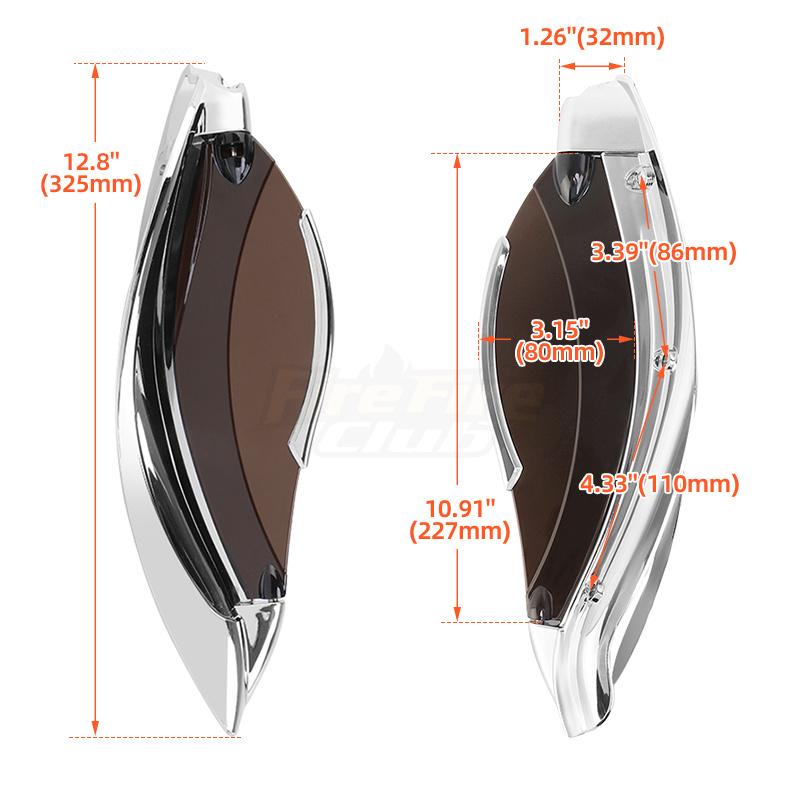 Motorcycle Side Wing Windshield Adjustable Fairing Air Deflector For Harley Touring Electra Glide Street Tri Glide 2014-up