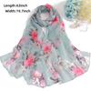 Floral Printed Chiffon Silk Scarf Woman Spring Summer Shawl Light Thin Scarves Sun Protection Wrap Ladies Beach Headband