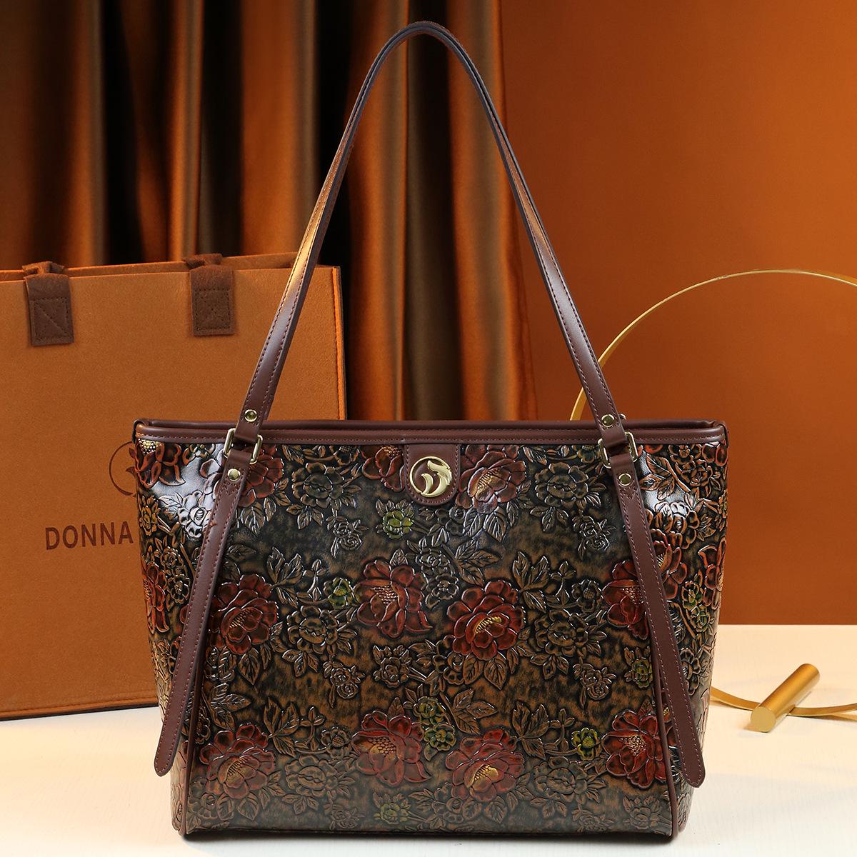 

Винтажная повседневная сумка-тоут большой вместимости 2025 года для женщин и матерей кофейный