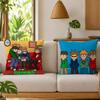 Cartoon Anime Eeddsworld Cushion Cover Organic Linen Square Pillow Case Durable Nonallergenic And Kind To Skin