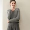 Women’s Cashmere V-Neck Knit Sweater - 2025 Autumn/Winter Collection, Double-Strand, Thickened, Short, Pure Color, Warm Base Layer.