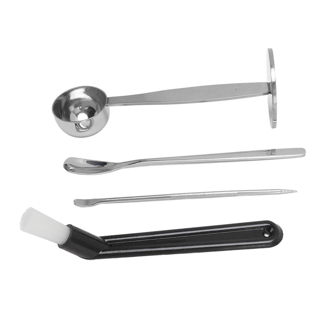Coffee Tamper Spoon Stirring Spoon Coffee Art Pen Dual  Coffee Tamping Scoop Kit with Cleaning B