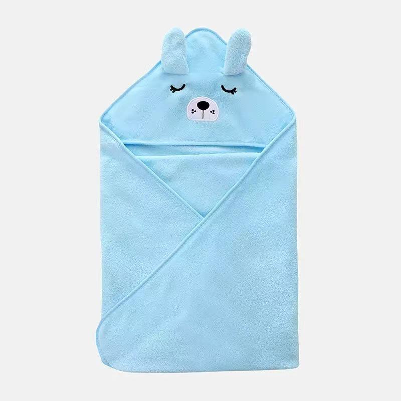 

Newborn Baby Hooded Bath Towel Cape - Cartoon Design Swaddle 80x80cm