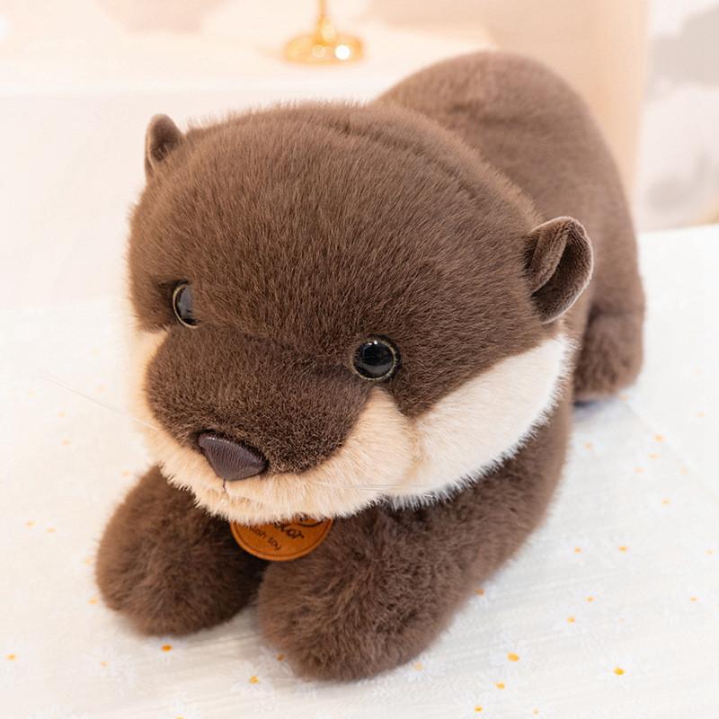 

Plush Toy Otter Animal Simulation Sitting Posture Filling Doll Gift Children Lying Gray,26cm