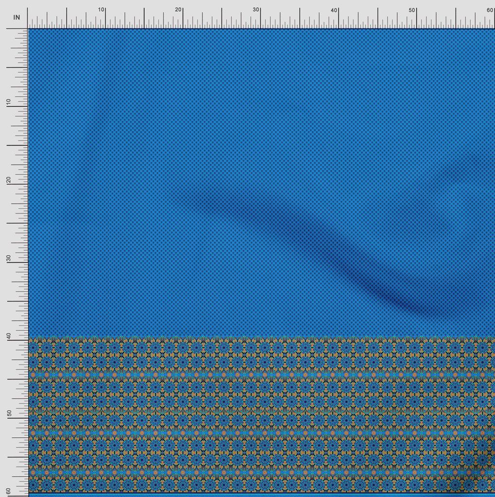 Soimoi Japan Crepe Satin Fabric Mandala & Shield Symbol Panel Printed Craft Fabric by the Metre 42 Inch