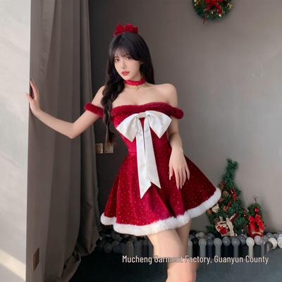 New Christmas Bunny Girl Costume Set - Bandeau Dress Battle Robe