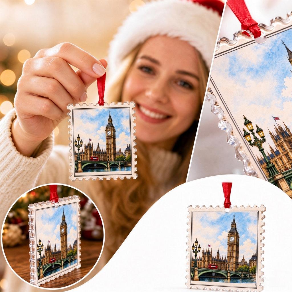 Christmas Acrylic Hanging Ornament for Holiday Tree Decoration