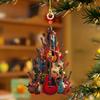 Rockin' Around The Guitar Kerstboom Ornament 2D Plat Stapelbare Rock Gitaar Kerstboom Ornamenten Acryl Gitaar