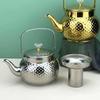 Thickened Hammered Tea Kettle with Strainer Coffee Pot Portable Loose Leaf Teapot  Office