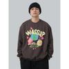 Wassup Heods Foam Stereo Letter Sweatshirt Men's Autumn and Winter Fleece-Lined Versatile Casual Round Neck Top for Couples