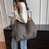 Oversized Leopard Prints Shoulder Bags For Women Deformable Canvas Large Capacity Shopping Totes 2024 Winter New Luxury Handbags