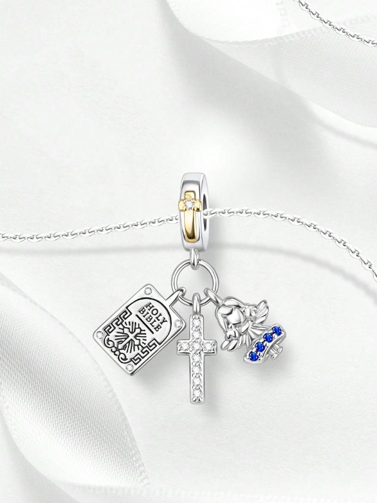 Charms Plata Copper Colors Compass Of Our Lady Of The Moon Beads Pendant For Original Bracelet For Women Diy Jewelry Love Gift