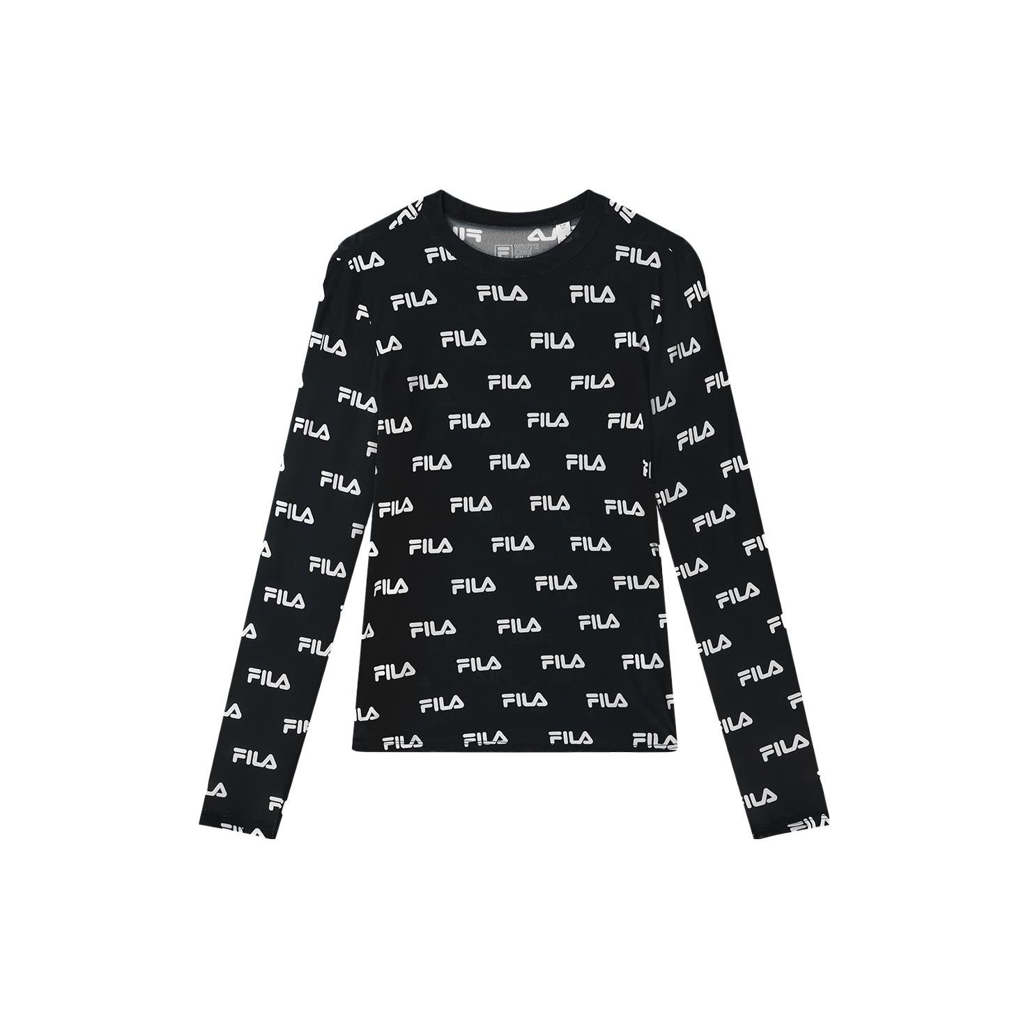 FILA All Over Print Pullover Long Sleeve T-Shirt Women tops Blue F11W329201FNV S