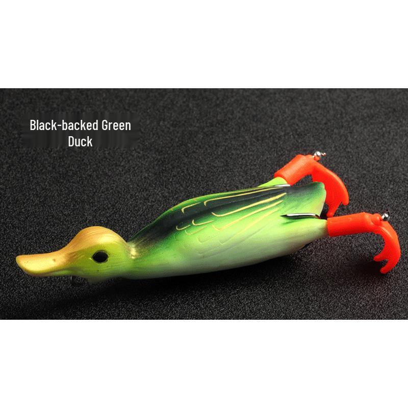 

Приманка-утка для ловли на поверхности воды с лапками в виде двойной спирали - Мягкий плавающий симулятор приманки для рыбалки. 12g Bag