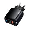 Dual-Port PD45W GaN Fast Charger with International Compatibility and LED Indicator