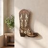 Rustic Wooden Boot Vase with Hanging Hook Vintage-Inspired Cowboy