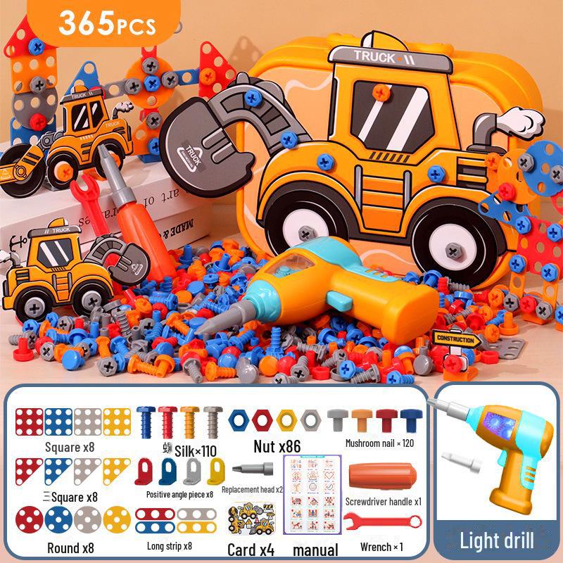 Children's Educational Screw Assembly Toy: Electric Drill & Tool Box for Boys