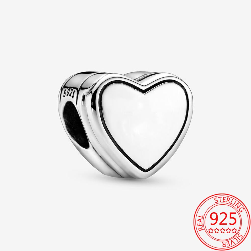 Authentic 925 Sterling Silver Yes !Heart Charm Fit Fashion Bracelet Diamond Ring Magic Box Charm Girls Diy Jewelry Gift