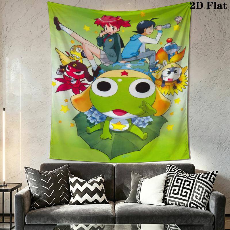 Keroro Wall Tapestry Aesthetic Wall Hanging Printed Fabric Blanket Decorative Tapestries for Bedroom Living Room Home Decor