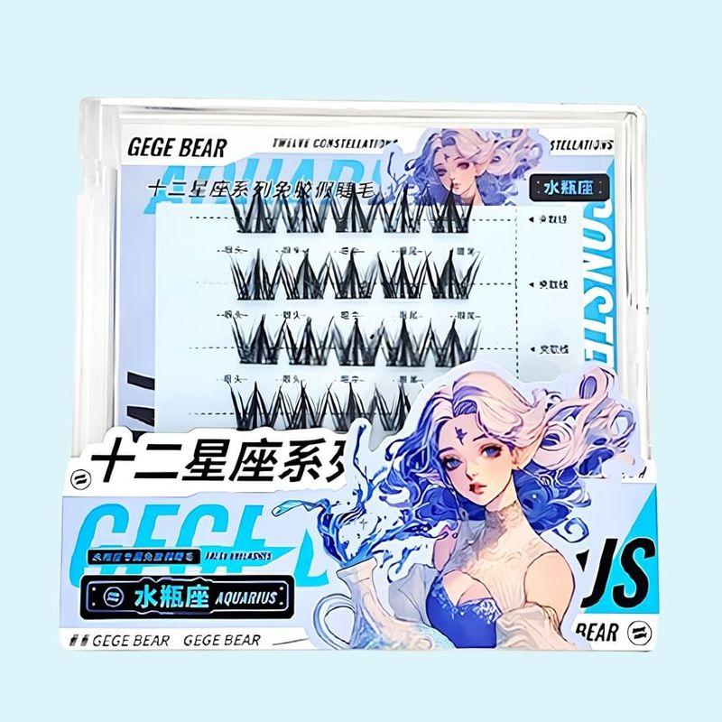 Gege Bear - Twelve Constellations Glue Free False Eyelashes - Aquarius