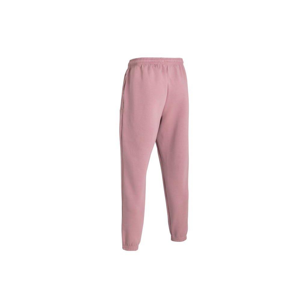 Under Armour Logo Embroidered Elastic Waist Mid-Rise Loose Jogger Knit Pants Men Bottoms Pink 1377175-697