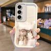 Cute Sleep Cat Silicone Phone Case For Samsung Galaxy S25 S24 S23 S21 Ultra Plus S24 S23 S21 S20 FE A73 A55 Soft Dustproof Cover