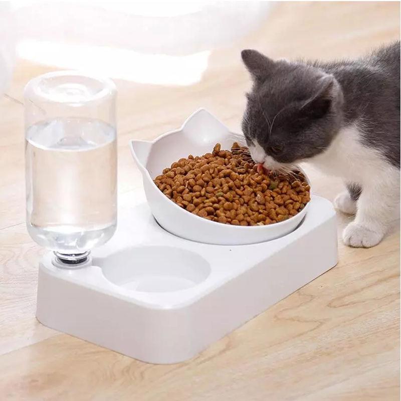 New Pet Bowl 15 Degrees Tilt To Protect Cervical Vertebrae Dog Food Bowl Automatic Drinking Feeder Pet Feeding Supplies