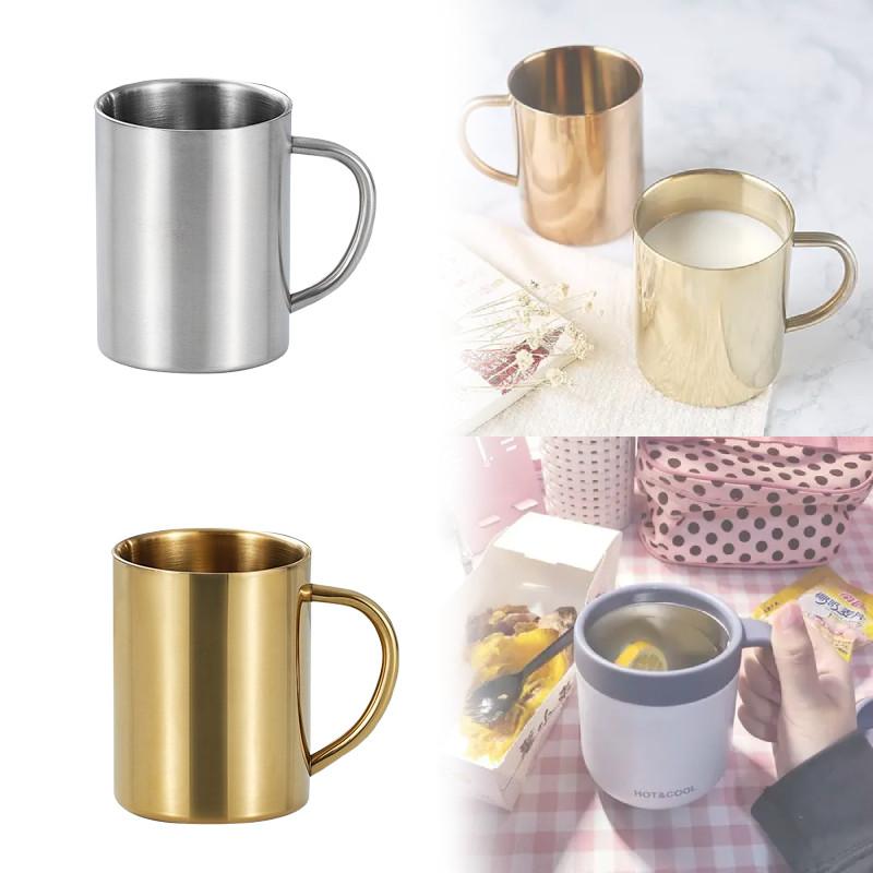 Stainless Steel Insulated Mug Lid Coffee Double Layer Anti Slip Drinking Cup