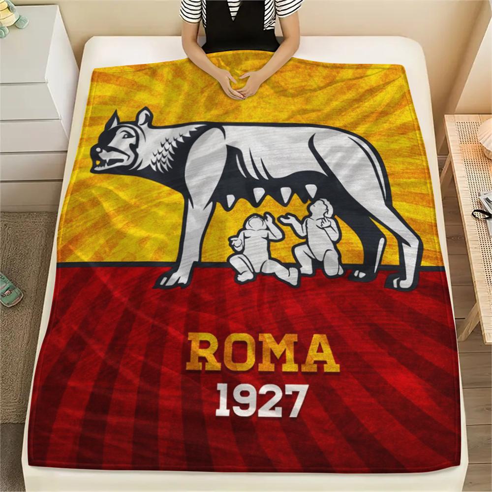1pc A.S Roma Print Flannel Blanket, High Quality Comfortable for All Seasons, Home Decor, Warmth and Comfort, Perfect for Christmas Gifts01