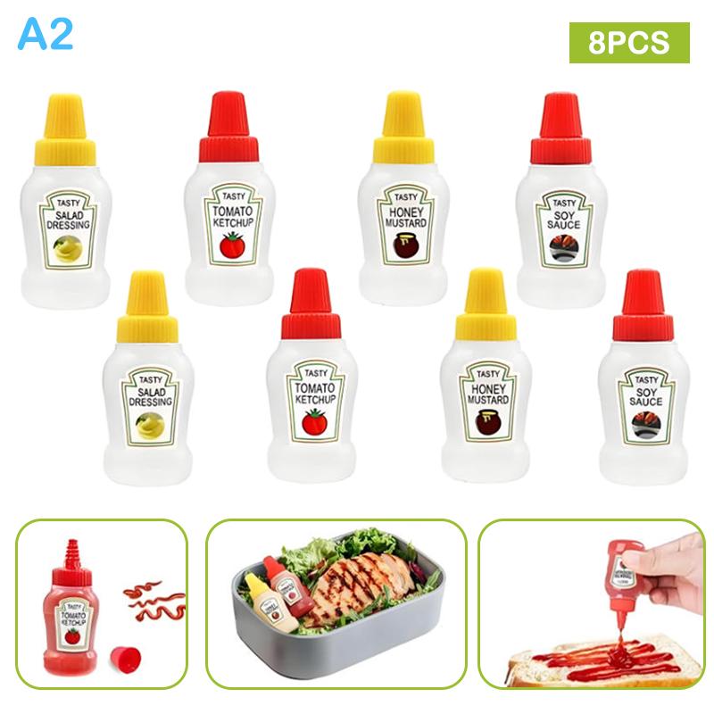 12-46pcs Bento Box Accessory Set Cute Mini Fruit Forks Set Portable Tomato Sauce Dispenser Set Outdoor Tableware