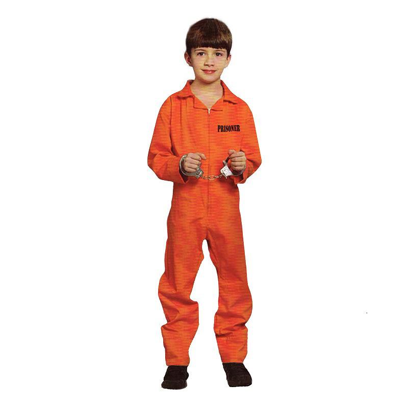 Prisoner Unisex Orange Costume For Boys And Girls Perfect For Celebrations Halloween