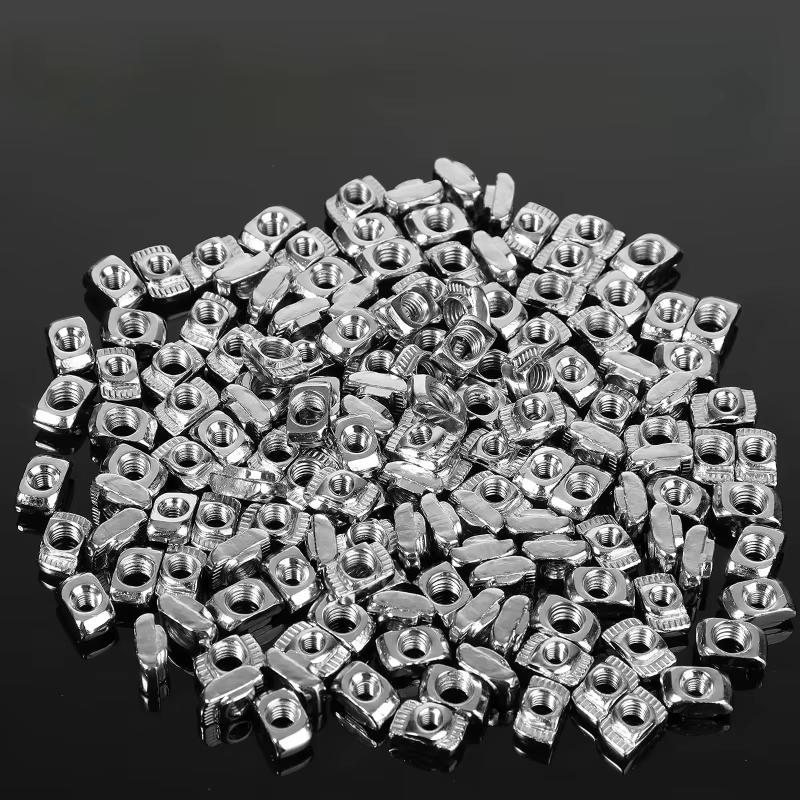 20/30/50 pezzi M3/M4/M5*10*6 per Profilo Alluminio Serie 20 T-nut per scanalatura T-nut scorrevole T-nut a martello T-nut a inserimento rapido Connettore di fissaggio 2020 Estrusione di Alluminio