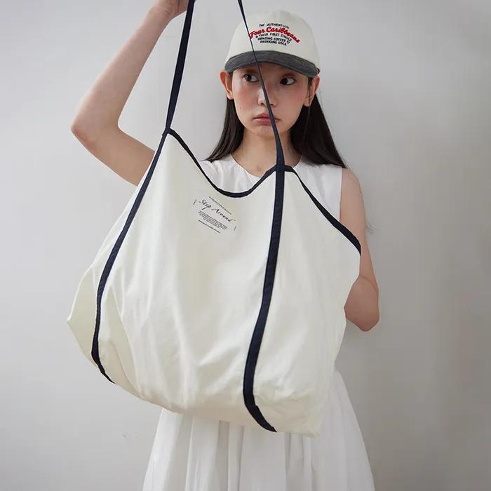 Line summer beach bag_NAVY