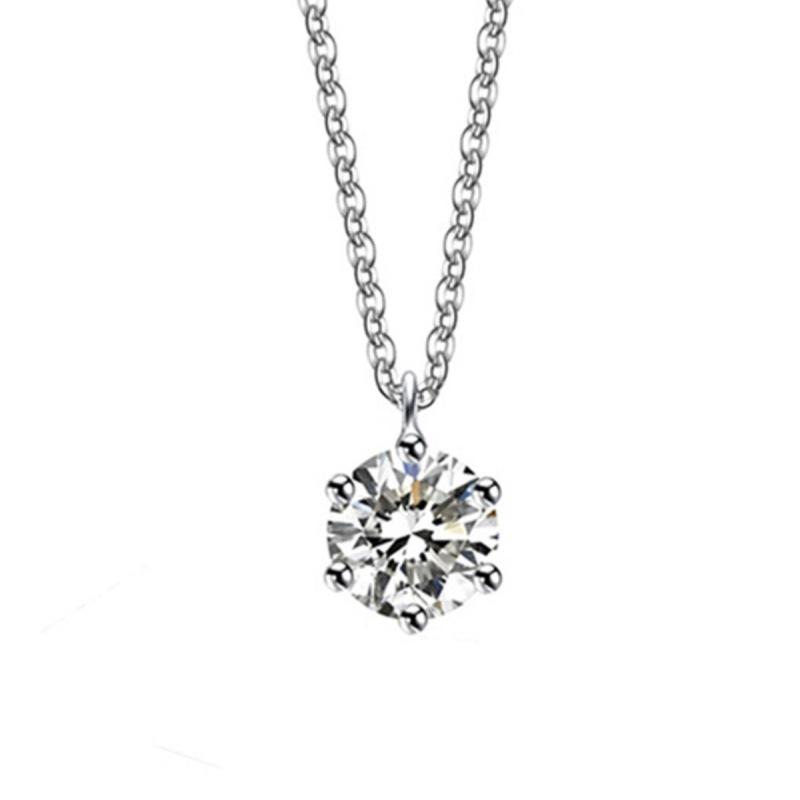 

S925 Sterling Silver Moissanite 1 Carat Pendant Necklace French Design Rhodium Plated Fashion Jewelry for Women 925 / option 1 золотий