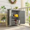 Wooden Garden Shed, Garden Tool Storage Shed with Shelf and Side Hooks, 71.5 X 39 X 95 Cm, Grey
