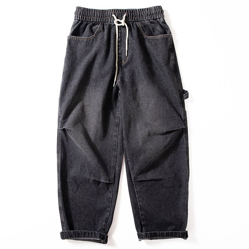 Men's Trendy Jeans, Stylish Washed Vintage American-Style Lumberjack Pants, New Spring and Autumn Straight Loose Wide-Leg Pants