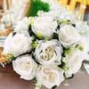 Fake Flower Ball Arrangement Simulated Rose Ball for Centerpiece Decoration Indoor Party Garden DIY Craft Lifelike Petals Fine