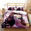 Set Biancheria da Letto Demon Slayer Kamado Nezuko Set Copripiumino Copriletto Federa Misura King Queen Full Singolo Biancheria da Letto Bambini Adolescenti Regalo
