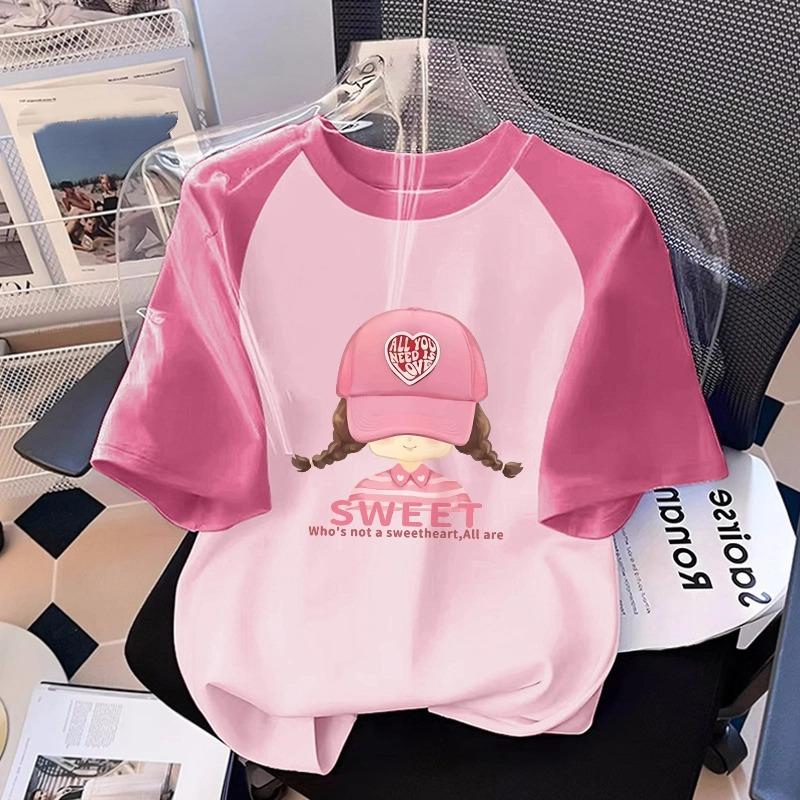 Cartoon Kinderen Volwassenen Bedrukt T-shirt Zomer Dames Mode Korte Mouwen T-shirt Top Meisje Pullover Kleding