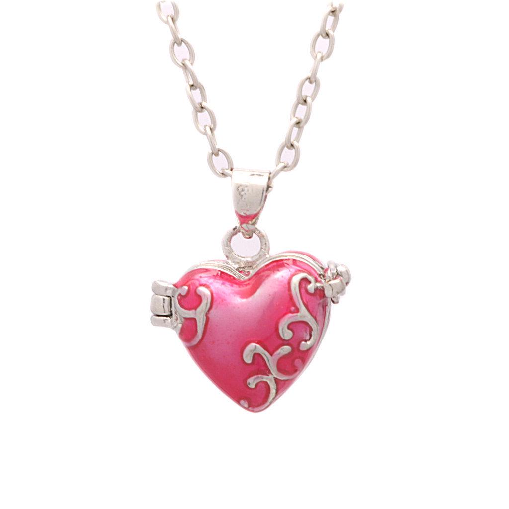 Personalized Brass Heart-shaped Epoxy Storage Necklace Pendant