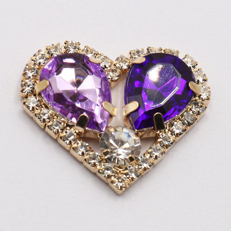 LKERAN 10pcs26 * 28MM Love Rhinestone Acrylic Button DIY Clothing Decoration Wedding Dress Handmade Decoration Accessories