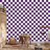 Checkerboard Wallpaper White and Plum for Living Room and Bedroom 50x1000