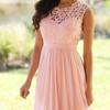 O-neck Waist Tight Sleeveless Draped Hem Chiffon Dress Elegant Crochet Lace Patchwork Long