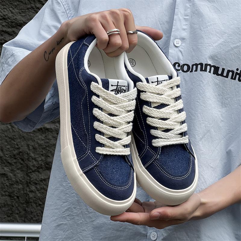 Zichao shoes summer niche denim blue canvas shoes new breathable casual retro board shoes