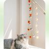 Boredom Cats Chasing Toy with Felt Fruit Ball And Natural Rope Teaser Wand Enrichment Toy For Climbing Hunting Activity