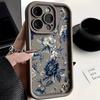 White and Blue Floral Branch Phone Case For Xiaomi Redmi Note 14 13 Pro Plus 5G 12 11 10 Pro 4G Redmi 13 14C 13C 12C Candy Cover