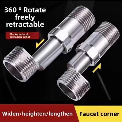 360 Degree Adjustable Faucet Angled Curved Foot Eccentric Screw Corner Tap Adapter Kitchen Faucet Accessories
