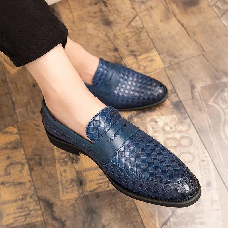 High Quality Men Leather Shoes Elegant Business Loafers For Man Formal Dress Shoes Wedding Office Slip On Loafers Man Work Shoes