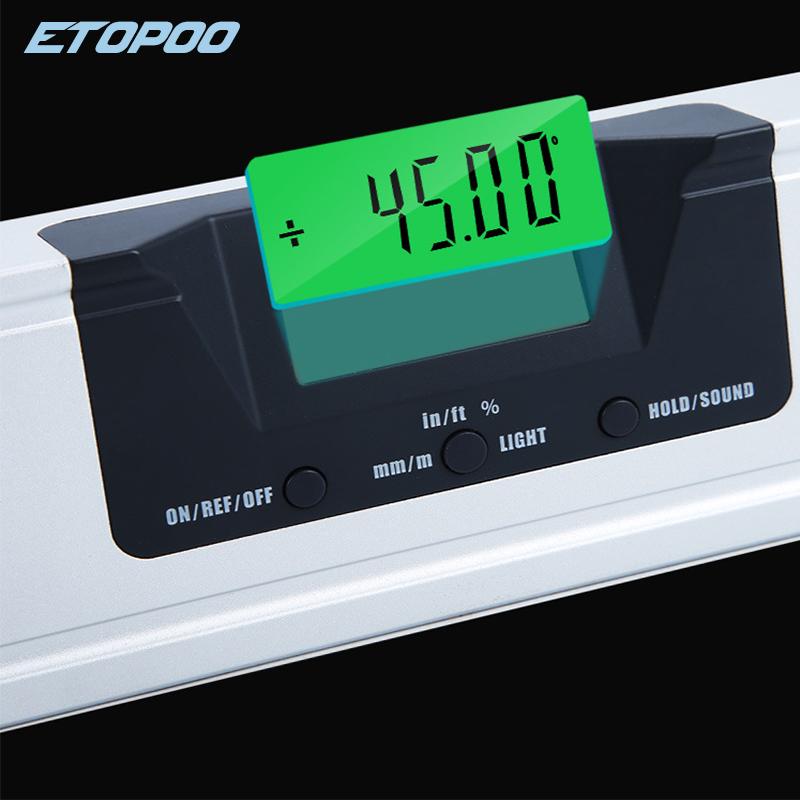 225/400mm Magnetic Digital Protractor Angle Finder Inclinometer Electronic Level 360 Degree Aluminum Alloy Bubble Spirit Level