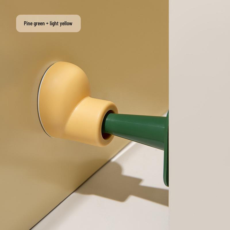 Silicone Anti-Collision Door Wedge with Round-Head Magnet, No-Drill Silent Door Stopper for Bathroom